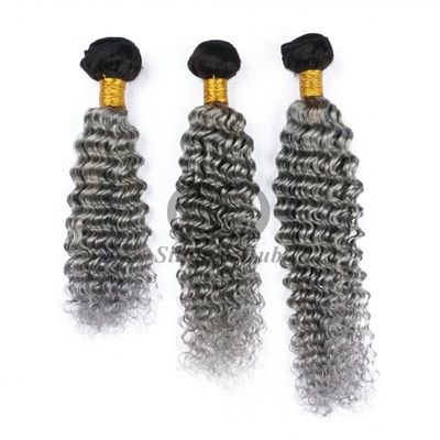 Un buen precio. #T1B/Grey Deep Wave Remy Bündel de cabello humano Cosido en tejido Bündel Brasileño Bündel ofertas en línea