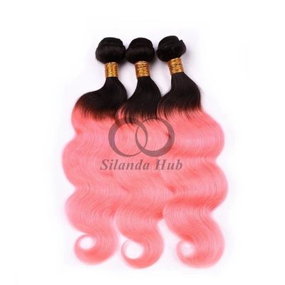 Un buen precio. #T1B/Body Wave Rosa Remy Banderas de Cabello Humano Coser en Tejido Banderas Banderas Brasileñas en línea