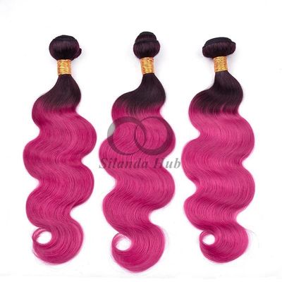 Un buen precio. #T1B/Rose Red Body Wave Remy Hacienda de Cabello Humano Cosida en Tejido Hacienda de Paquetes Brasileña Hacienda de Paquetes en línea