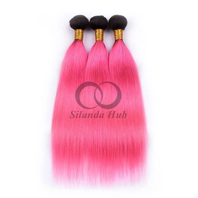 Good price #T1B/Pink Straight Remy Human Hair Bundles Sew In Weave Bundles Brazilian Bundle Deals online