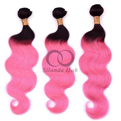 Un buen precio. #T1B/Body Wave Rosa Remy Banderas de Cabello Humano Coser en Tejido Banderas Banderas Brasileñas en línea