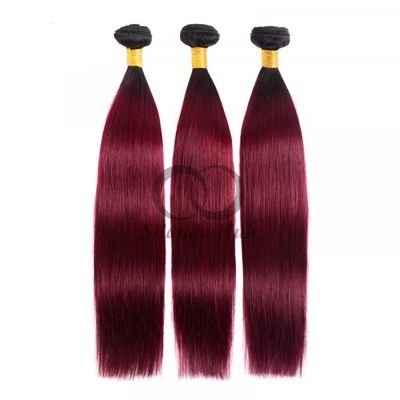 Un buen precio. #T1B/Burgundy Straight Remy Human Hair Bundles Sew In Weave Bundles Brasileño Bundle Deals en línea
