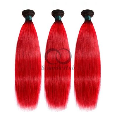 Un bon prix. #T1B/Red Straight Remy Boucles de cheveux humains cousues en tissus Boucles de paquets brésiliennes en ligne
