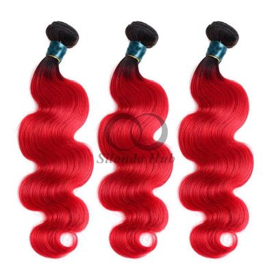 #T1B/Red Body Wave Remy Human Hair Bundles Sew In Weave Bundles Brazilian Bundle Deals