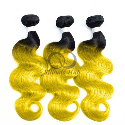 #T1B/Yellow Body Wave Remy Human Hair Bundles Sew In Weave Bundles Brazilian Bundle Deals