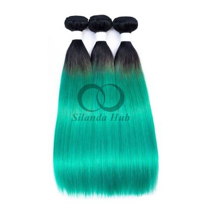 Un bon prix. #T1B/Green Straight Remy Boucles de cheveux humains cousues en tissus Boucles de paquets brésiliennes en ligne