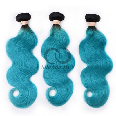 Un bon prix. #T1B/Blue Body Wave Remy Boucles de cheveux humains cousues en tissus Boucles de paquets brésiliennes en ligne