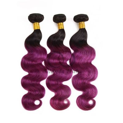 Un buen precio. #T1B/Body Wave Púrpura Remy Banderas de Cabello Humano Coser en Tejido Banderas Banderas Brasileñas en línea