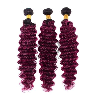 #T1B/Purple Deep Wave Remy Human Hair Bundles Sew In Weave Bundles Brazilian Bundle Deals
