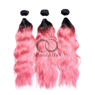 سعر جيد #T1B/Pink Natural Wave Remy حزمة شعر بشري خياطة في حزمة نسيج الانترنت