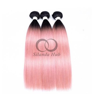 #T1B/Pink Straight Remy Human Hair Bundles Sew In Weave Bundles Brazilian Bundle Deals