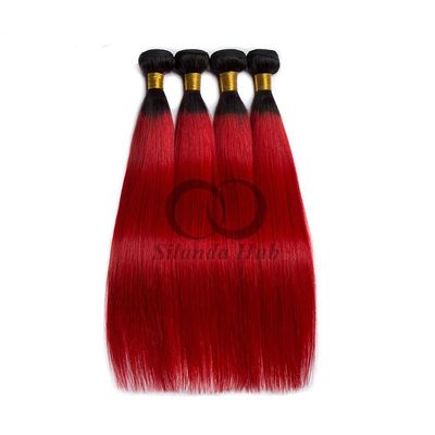 Un buen precio. #T1B/Red Straight Remy Ramos de cabello humano cosidos en tejido Ramos de paquetes brasileños en línea