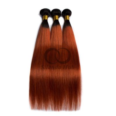 سعر جيد #T1B/Ginger Straight Remy حزمة شعر بشري خياطة في حزمة النسيج الانترنت