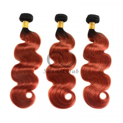 Un buen precio. #T1B/Ginger Body Wave Remy Hacer paquetes de cabello humano Coser en tejido paquetes paquetes brasileños en línea