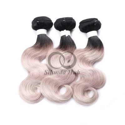 سعر جيد #T1B/Grey Body Wave Remy حزمة شعر بشري خياطة في حزمة نسيج الانترنت