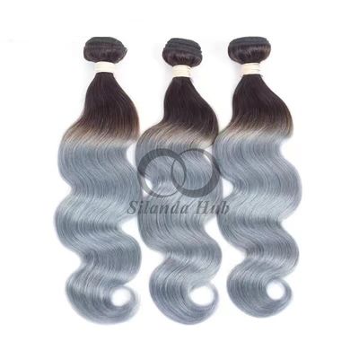 سعر جيد #T1B/Grey Body Wave Remy حزمة شعر بشري خياطة في حزمة نسيج الانترنت