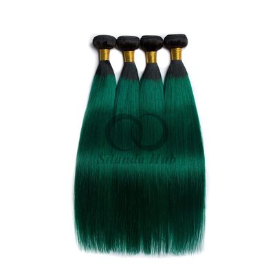 Un buen precio. #T1B/Green Straight Remy Ramos de cabello humano cosidos en tejido Ramos de paquetes brasileños en línea