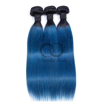 Un bon prix. #T1B/Blue Straight Remy Boucles de cheveux humains cousues en tissus Boucles de paquets brésiliennes en ligne