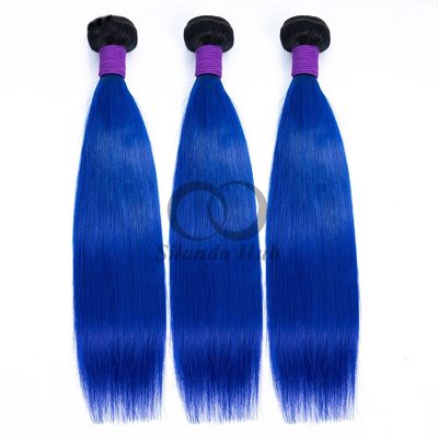 Un bon prix. #T1B/Blue Straight Remy Boucles de cheveux humains cousues en tissus Boucles de paquets brésiliennes en ligne