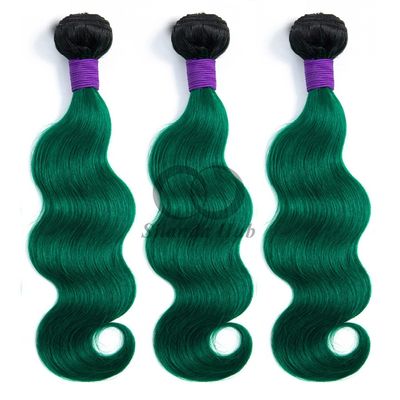 Un buen precio. #T1B/Green Body Wave Remy Hacer paquetes de cabello humano Coser en tejido paquetes paquetes brasileños en línea