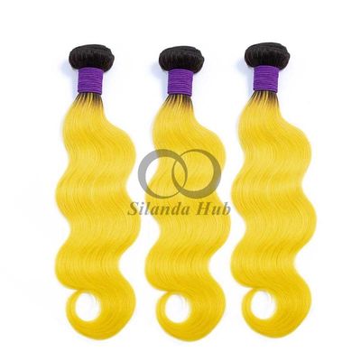 #T1B/Yellow Body Wave Remy Human Hair Bundles Sew In Weave Bundles Brazilian Bundle Deals