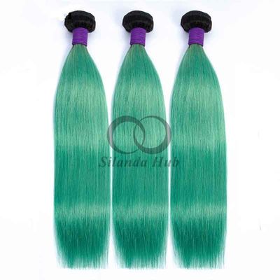 سعر جيد #T1B/Green Straight Remy حزمة شعر بشري خياطة في حزمة النسيج الانترنت