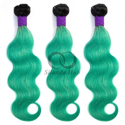 #T1B/Green Body Wave Remy Human Hair Bundles Sew In Weave Bundles Brazilian Bundle Deals