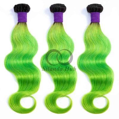 Un buen precio. #T1B/Green Body Wave Remy Hacer paquetes de cabello humano Coser en tejido paquetes paquetes brasileños en línea