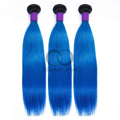 سعر جيد #T1B/Blue Straight Remy حزمة شعر بشري خياطة في حزمة النسيج الانترنت