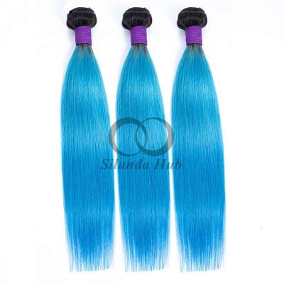 سعر جيد #T1B/Blue Straight Remy حزمة شعر بشري خياطة في حزمة النسيج الانترنت