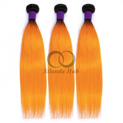 #T1B/Orange Straight Remy Human Hair Bundles Sew In Weave Bundles Brazilian Bundle Deals