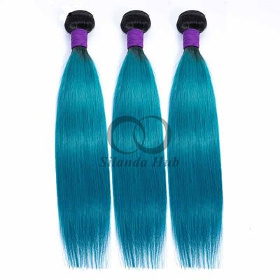 Un bon prix. #T1B/Blue Straight Remy Boucles de cheveux humains cousues en tissus Boucles de paquets brésiliennes en ligne