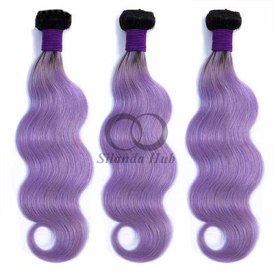 Un bon prix. #T1B/Purple Body Wave Remy Boucles de cheveux humains cousues en tissus Boucles de paquets brésiliennes en ligne