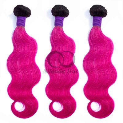 Un bon prix. #T1B/Pink Straight Remy Boucles de cheveux humains cousues en tissus Boucles de paquets brésiliennes en ligne