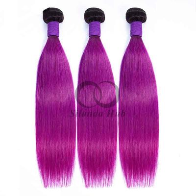 Un bon prix. #T1B/Purple Straight Remy Boucles de cheveux humains cousues en tissus Boucles de paquets Brésiliennes en ligne