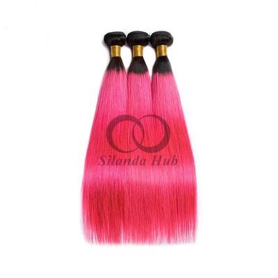 Un bon prix. #T1B/Pink Straight Remy Boucles de cheveux humains cousues en tissus Boucles de paquets brésiliennes en ligne