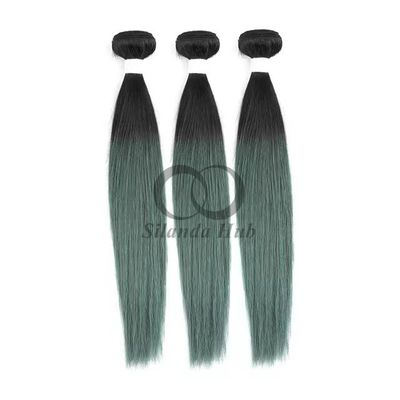 Un bon prix. #T1B/Green Straight Remy Boucles de cheveux humains cousues en tissus Boucles de paquets brésiliennes en ligne