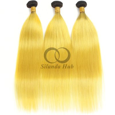Un buen precio. #T1B/Yellow Straight Remy Ramos de cabello humano cosidos en tejido Ramos de paquetes brasileños en línea