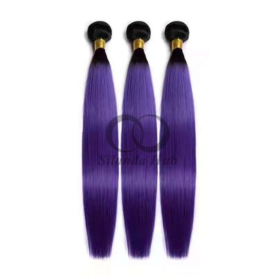 Un buen precio. #T1B/Purple Straight Remy Bundles de Cabello Humano Cosido en Tejido Bundles Brasileños Bundle Deals en línea
