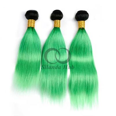 Un bon prix. #T1B/Green Straight Remy Boucles de cheveux humains cousues en tissus Boucles de paquets brésiliennes en ligne