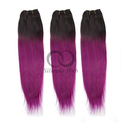 Un buen precio. #T1B/Purple Straight Remy Bundles de Cabello Humano Cosido en Tejido Bundles Brasileños Bundle Deals en línea