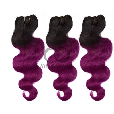 Un bon prix. #T1B/Purple Body Wave Remy Boucles de cheveux humains cousues en tissus Boucles de paquets brésiliennes en ligne