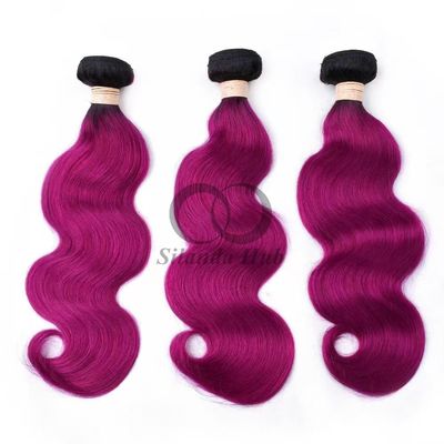 Un bon prix. #T1B/Purple Body Wave Remy Boucles de cheveux humains cousues en tissus Boucles de paquets brésiliennes en ligne