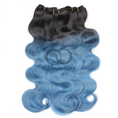 Un bon prix. #T1B/Blue Body Wave Remy Boucles de cheveux humains cousues en tissus Boucles de paquets brésiliennes en ligne