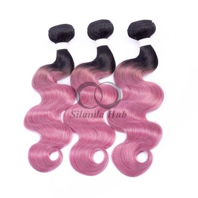 Un buen precio. #T1B/Body Wave Rosa Remy Banderas de Cabello Humano Coser en Tejido Banderas Banderas Brasileñas en línea