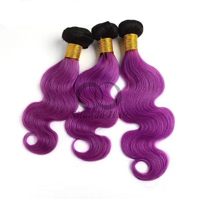 Un buen precio. #T1B/Body Wave Púrpura Remy Banderas de Cabello Humano Coser en Tejido Banderas Banderas Brasileñas en línea