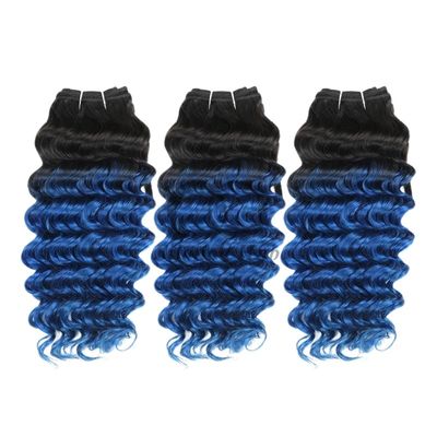 #T1B/Blue Deep Wave Remy Human Hair Bundles Sew In Weave Bundles Brazilian Bundle Deals