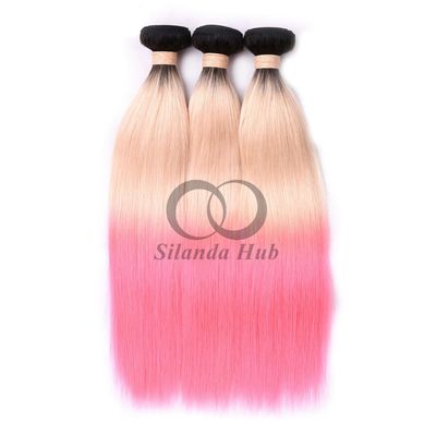 Un bon prix. #T1B/613/Pink Straight Remy Boucles de cheveux humains cousues en tissage Boucles de paquets brésiliennes en ligne