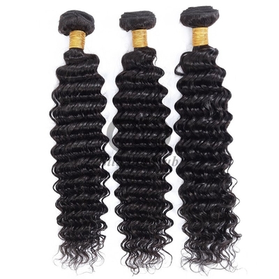Good price Natural Black Deep Wave Remy Human Hair Bundles Sew In Weave Bundles Brazilian Bundle Deals online