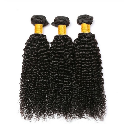 Good price Natural Black Kinky Curly Remy Human Hair Bundles Sew In Weave Bundles Brazilian Bundle Deals online